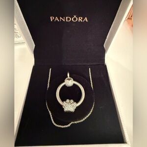 Pandora Circle Paw Necklace (NEW)